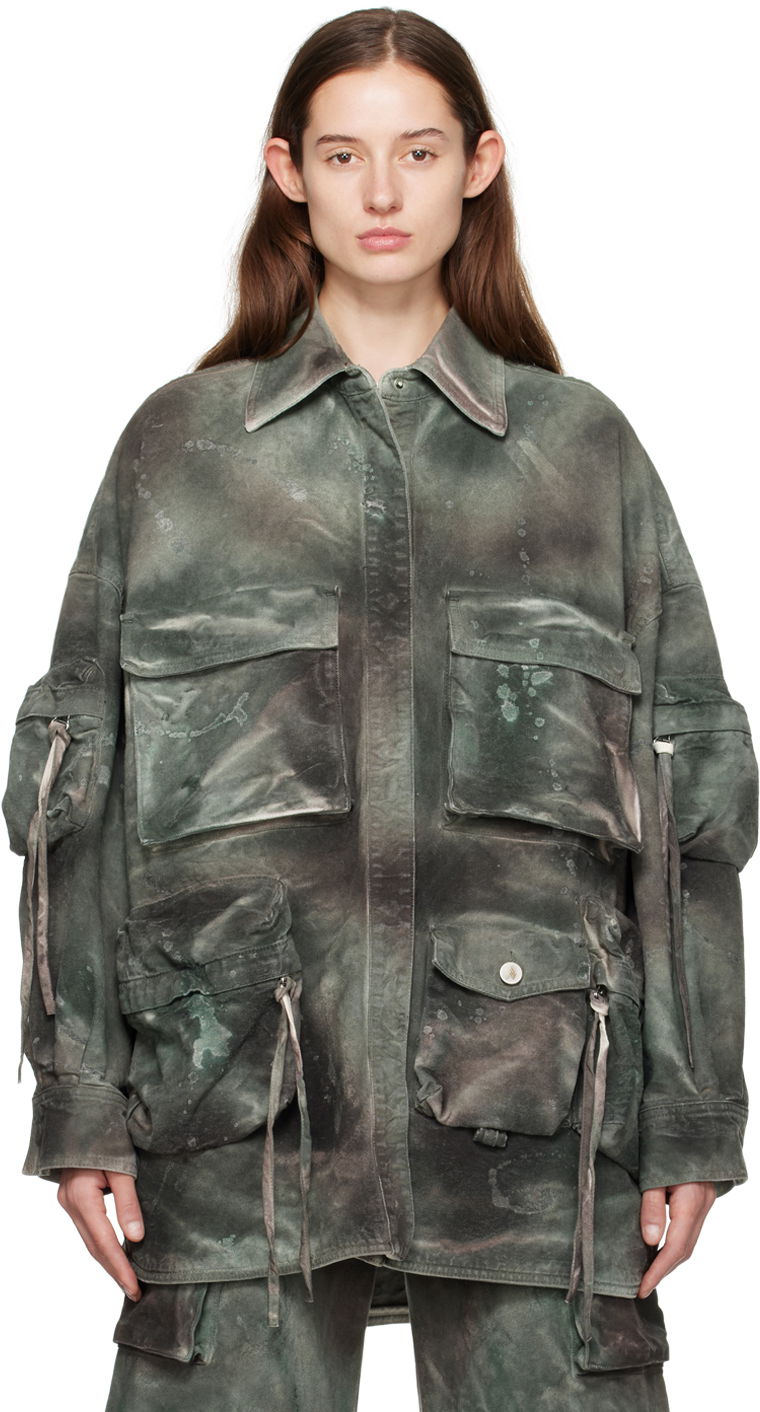 Košeľa The Attico Attico Fern Denim Jacket Zelené | 241WCB48 D022, 0