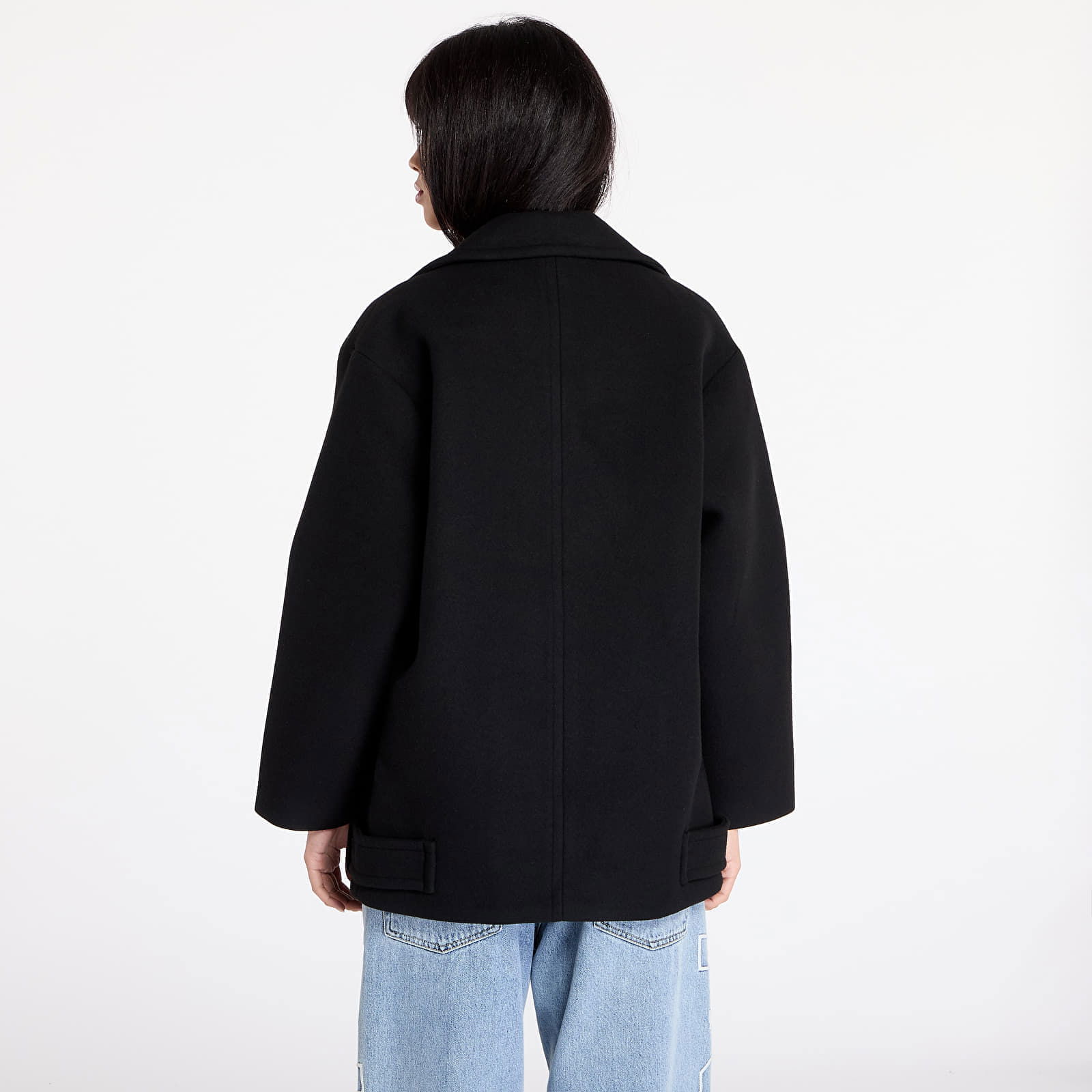 Coat Tommy Jeans Wool Peacoat Black M