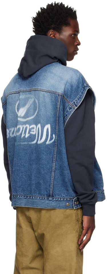 Vesta We11done We11done Oversized Trucker Vest Modrá | WD-DV3-22-385-U-BL, 2