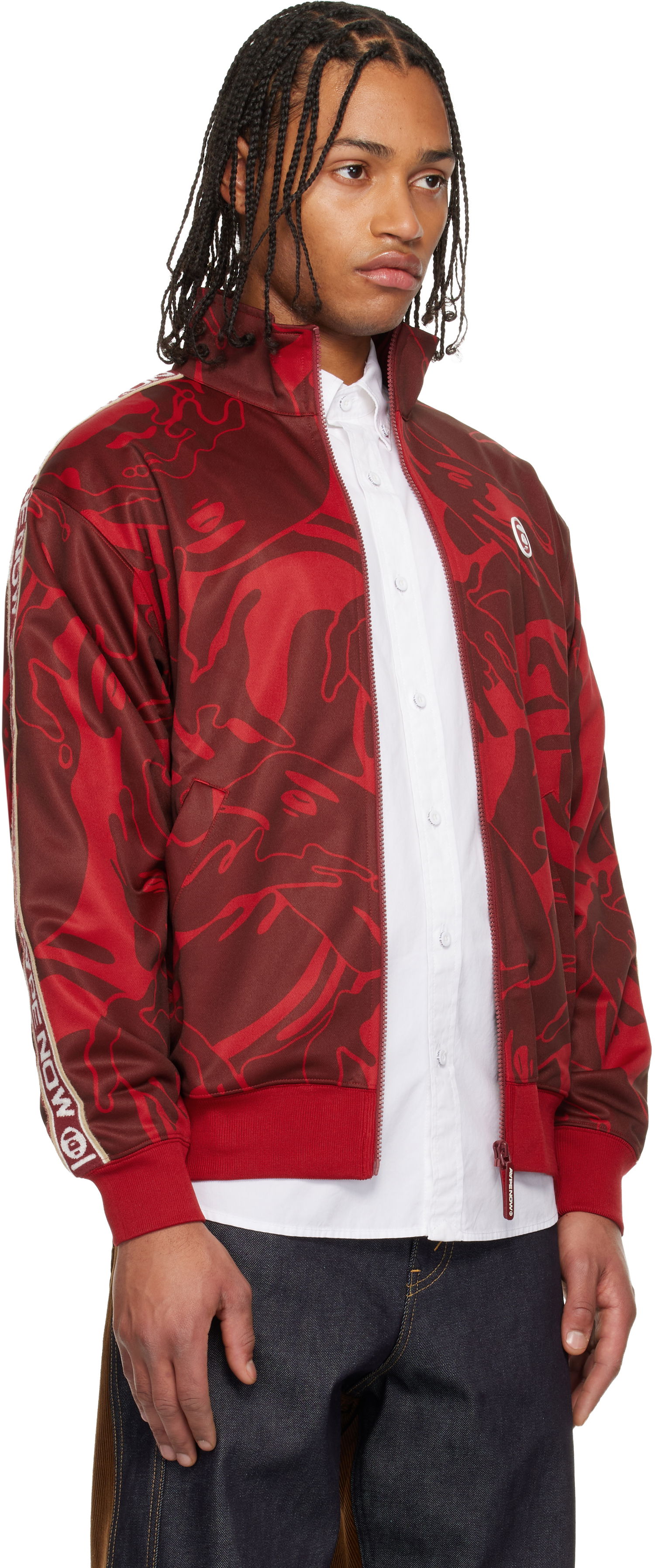 Bunda AAPE by A Bathing Ape 'AAPENOW' Moonface Camo Zip-Up Track Jacket Červená | AAPSWMC347XXPRDZ, 1