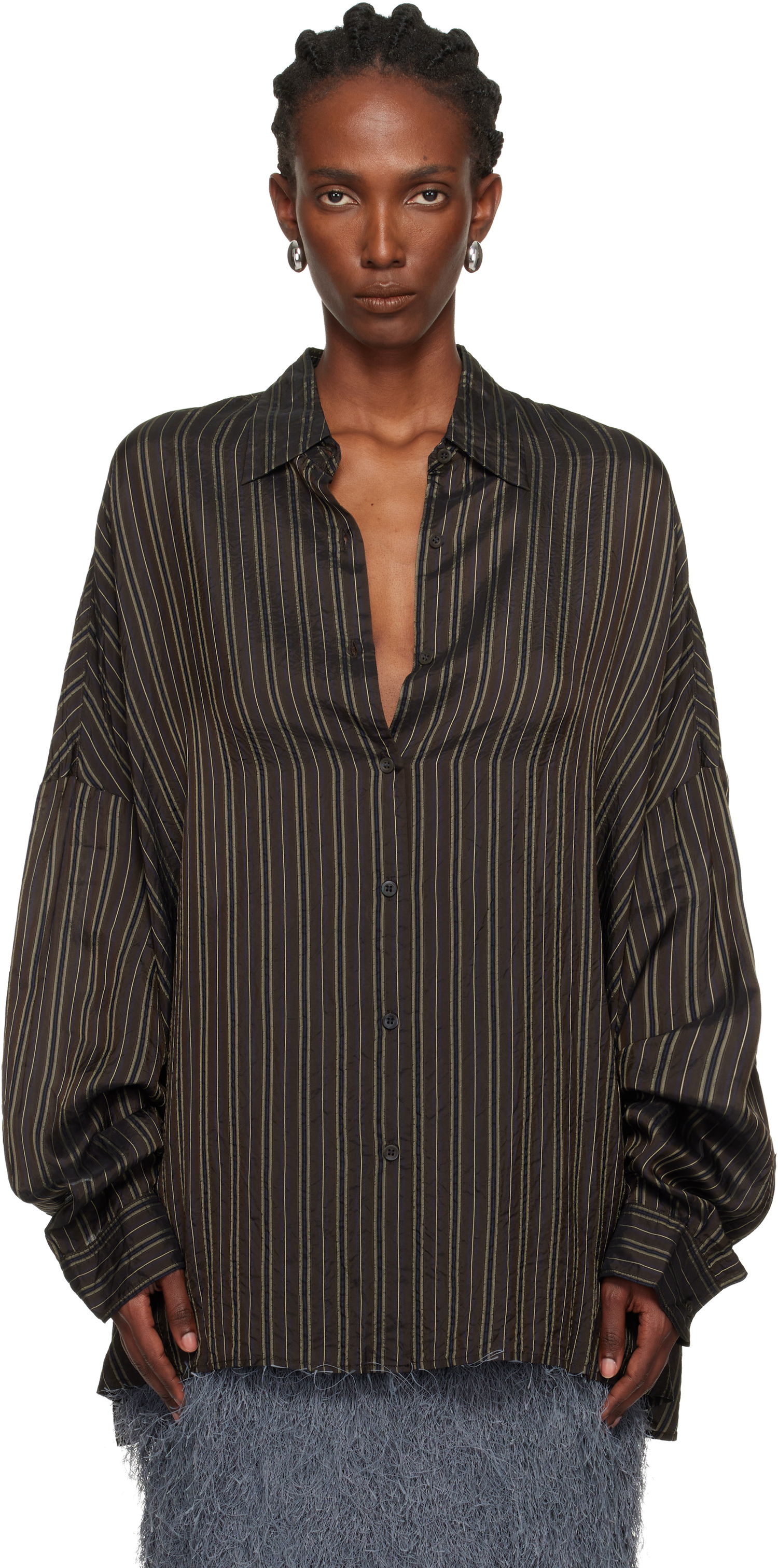 Košeľa Dries Van Noten Dries Van Noten Striped Cupro Cocoon Shirt Rôznofarebný | 252-010700-2267, 0