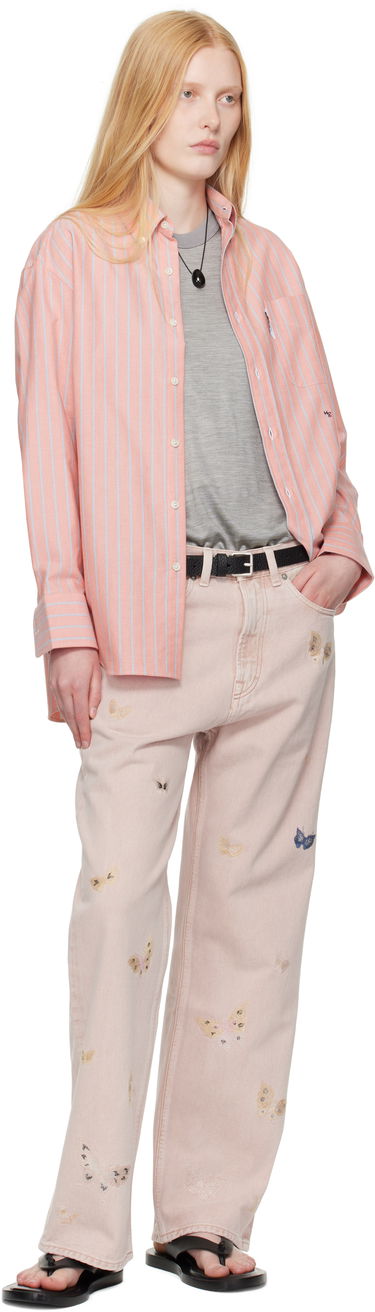 Džínsy OUR LEGACY Our Legacy Third Cut Butterfly Embroidered Jeans Ružová | M2255TRB, 3