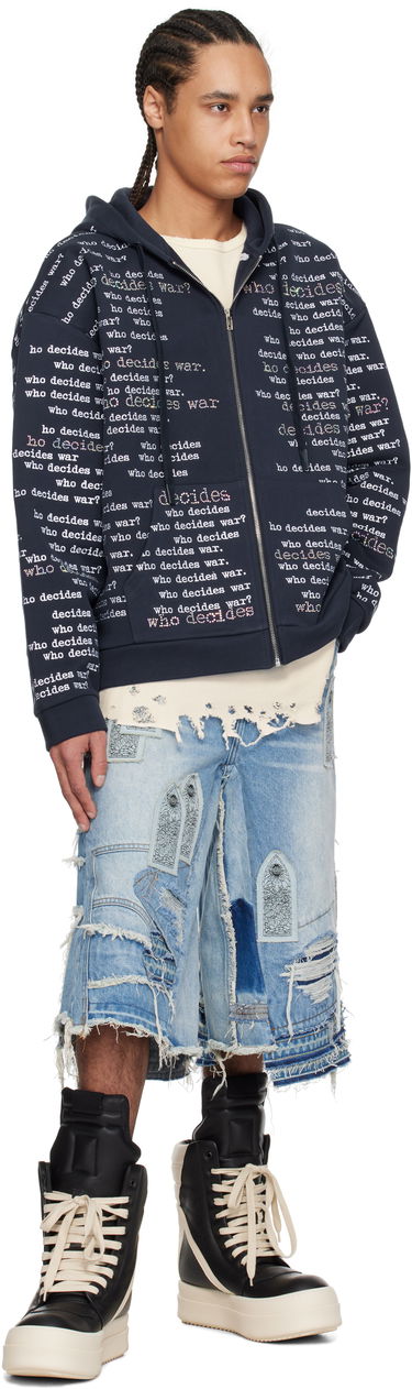 Mikina Who Decides War Who Decides War WDW Scripture Zip-Up Hoodie Navy | 1110560019SS25, 3