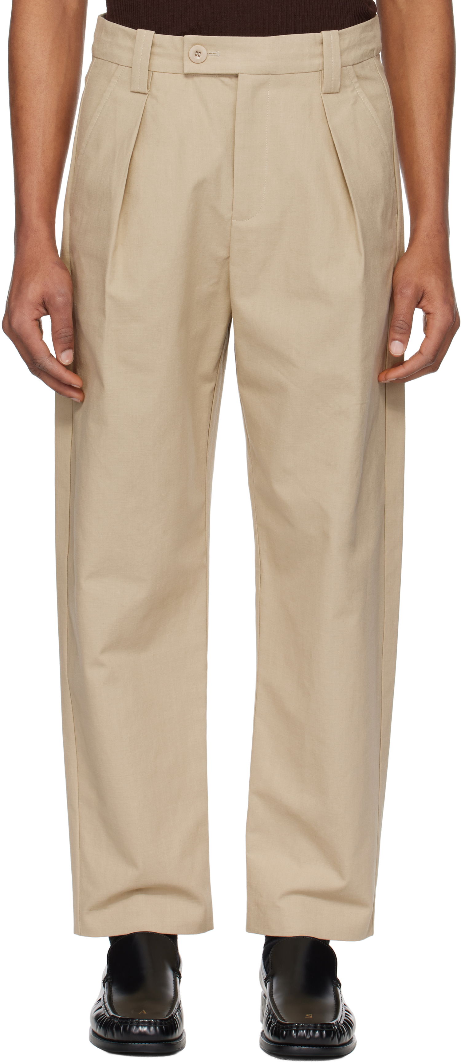 Nohavice A.P.C. A.P.C. Renato Pleated Trousers Béžová | COHFU-H08428, 0