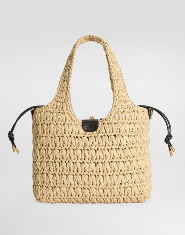 Tote bag Dolce & Gabbana Dolce & Gabbana Raffia Crochet Shopping Bag Béžová | BB7750A6A578Z869, 2
