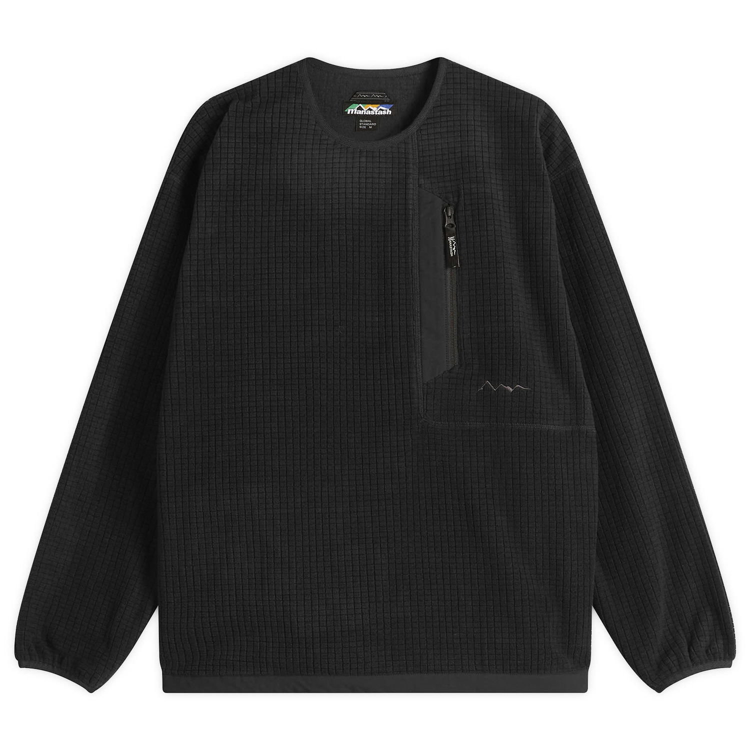 Mikina Manastash Grid Fleece Crew Sweatshirt Čierna | 7925230001-010, 0