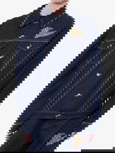 Bunda Off-White JACKET - OFF WHITE Navy | OMYE092S24DEN0014522, 2
