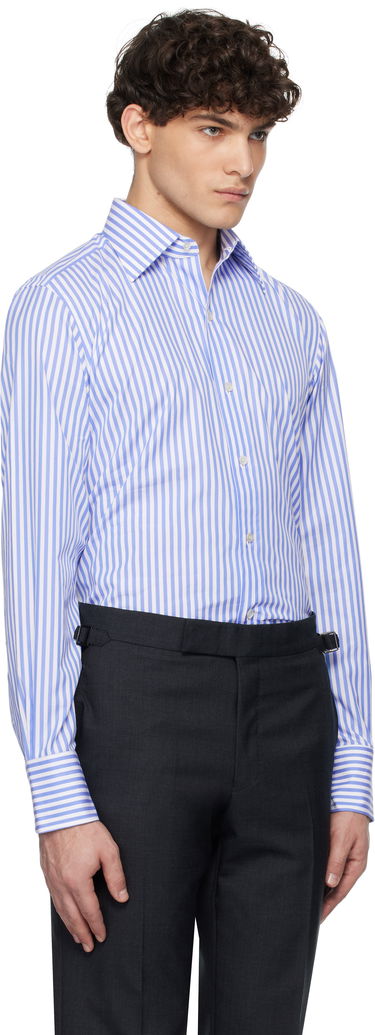 Košeľa Tom Ford TOM FORD Ladder Stripe Slim Fit Shirt Modrá | HSBC01-CGP75, 1