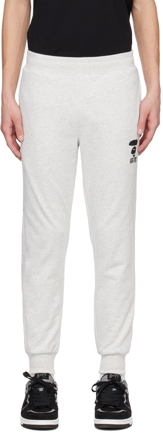 Tepláky AAPE by A Bathing Ape AAPE by A Bathing Ape Embroidered Sweatpants Šedá | AAPPTMA691XAMWH2