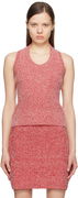 Red Bouclé Tank Top