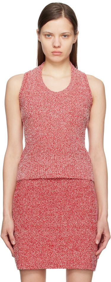 Tielko FERRAGAMO Red Bouclé Tank Top Červená | 781003, 0