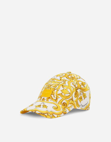 Šiltovka Dolce & Gabbana Majolica Print Drill Baseball Cap Žltá | FH646AFPFSHH23TN, 0