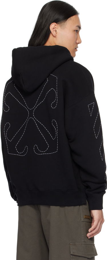 Mikina Off-White Black Off Stitch Skate Hoodie Čierna | OMBB085C99FLE0141001, 2