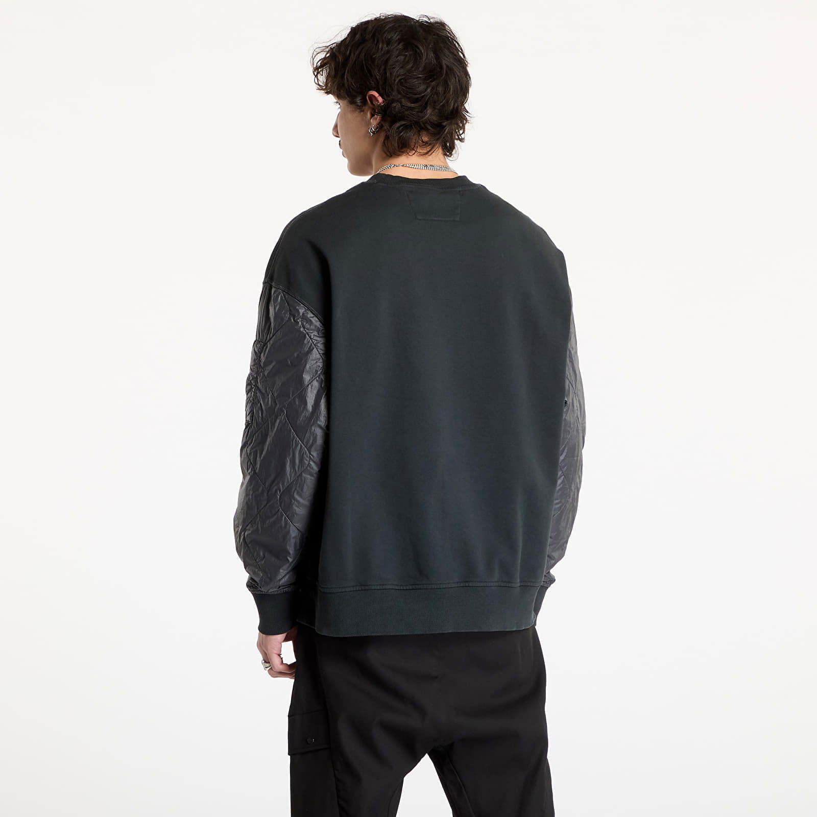 Diagonal Raised Fleece Crew Neck Sweatshirt