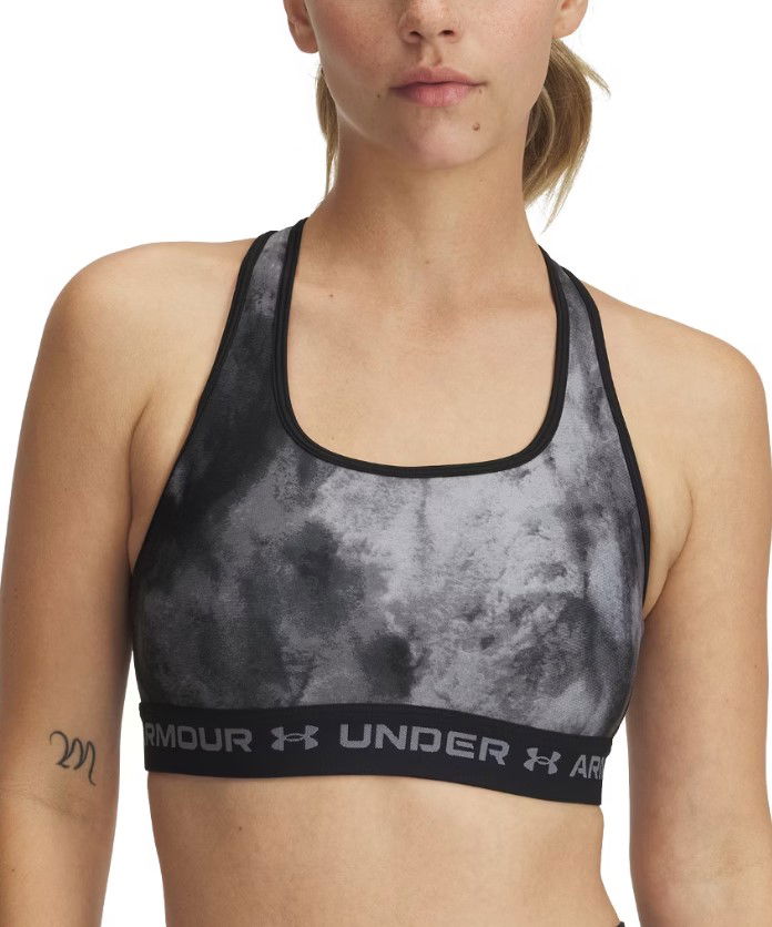 Podprsenka Under Armour Under Armour Crossback Mid Print Sports Bra Čierna | 1361042-012, 0