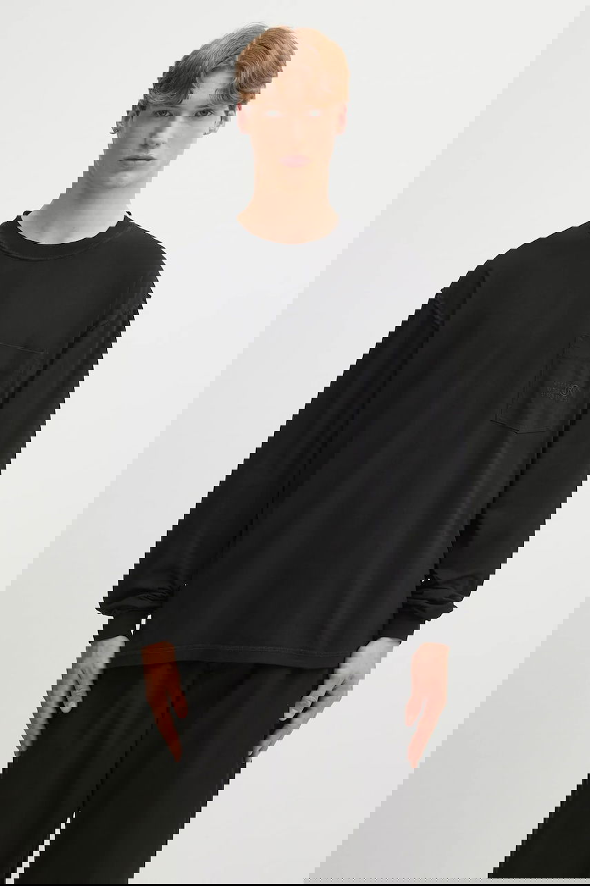 Tričko Maison Margiela MM6 Maison Margiela Long Sleeve T-Shirt with Pocket Čierna | SH0NH0016.M20050.900, 0