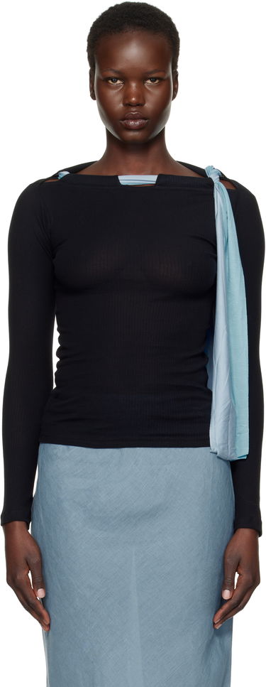Sveter Baserange Baserange Circ Long Sleeve T-Shirt Čierna | TOCIL-RB-SP25, 0