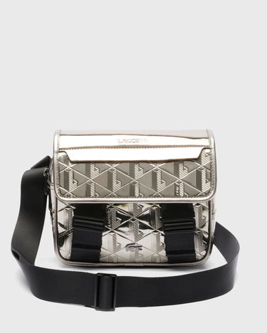 Taška cez rameno Lacoste Metallic Embossed Geometric Messenger Bag Metalická | NU4962BG-Q83, 0