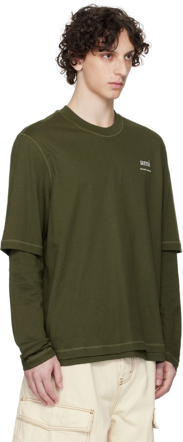 Tričko AMI AMI Double Layered Long Sleeves T-Shirt Zelené | HTS248.JE0119, 1