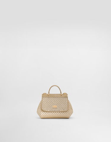 Kabelka Dolce & Gabbana Dolce & Gabbana Sicily Satin Crossbody Bag with Rhinestones and Glittery Polka Dots Metalická | EB0003AU18487610, 0
