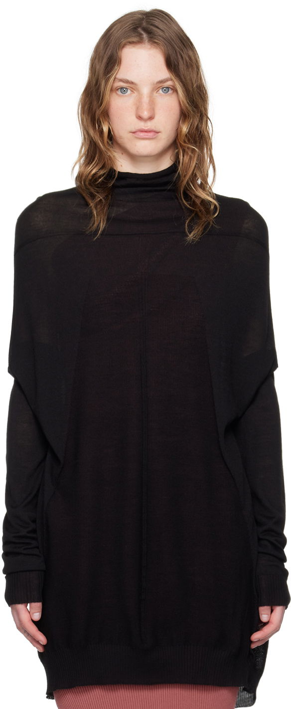 Sveter Rick Owens Black Porterville Crater Turtleneck Čierna | RP02D3615 ML, 0