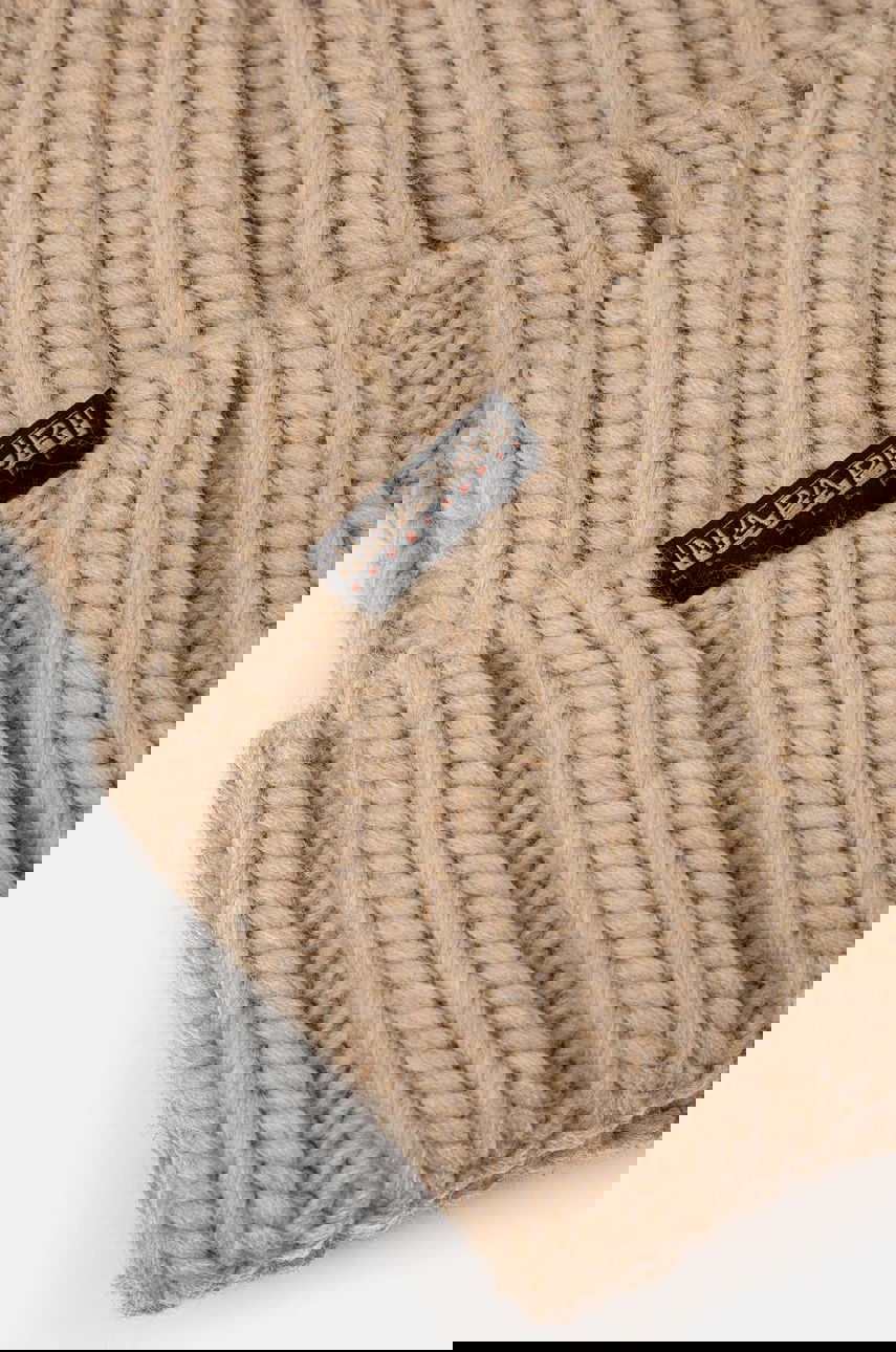Beige Knitted Pom-Pom Beanie