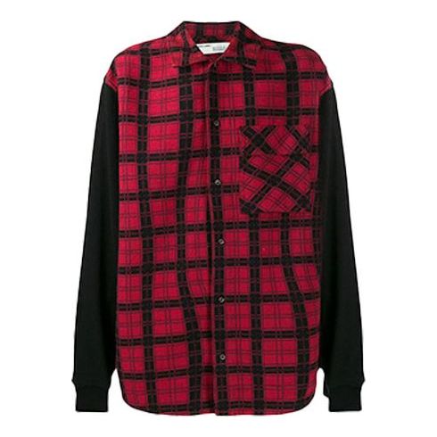 Košeľa Off-White Off-White Plaid Long Sleeve Shirt Červená | OMGA101R20G530202010