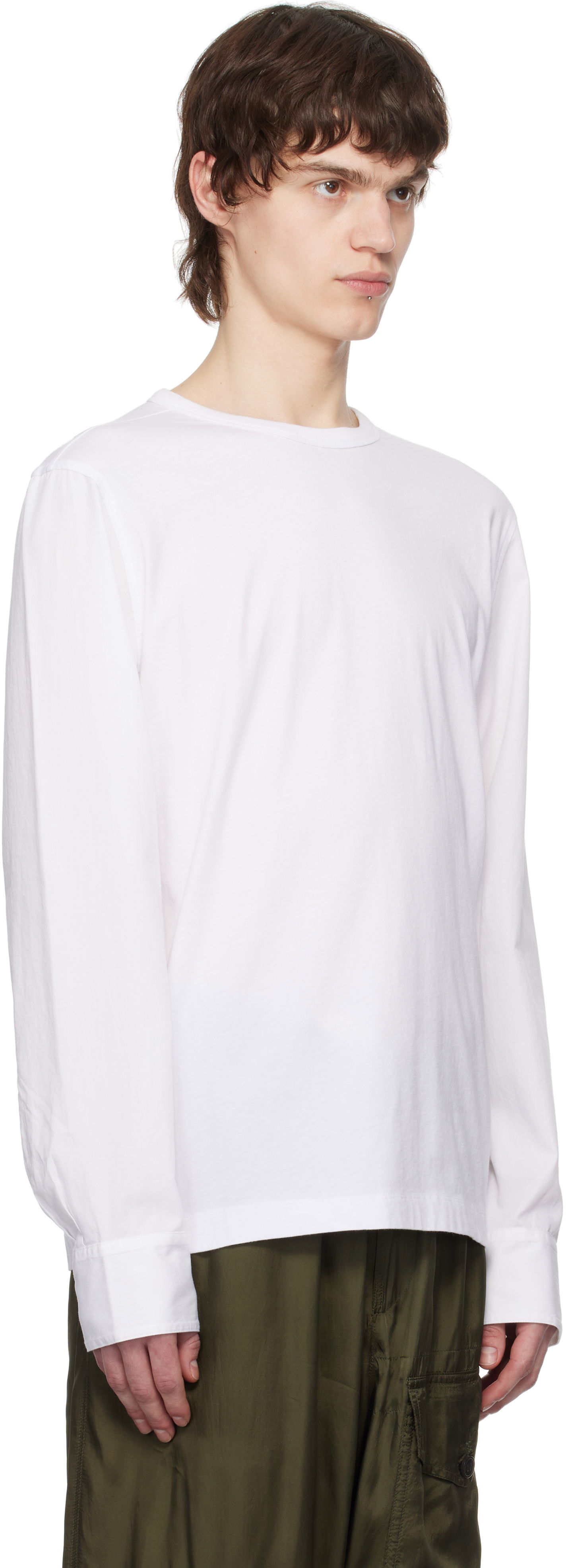 Tričko Dries Van Noten Dries Van Noten Paneled Long Sleeve T-Shirt Biela | 251-021106-1600, 1