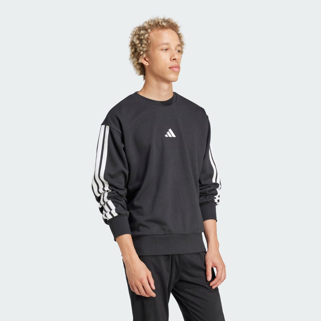 Mikina adidas Performance Essentials 3-Stripes Sweatshirt Čierna | JE6372, 1