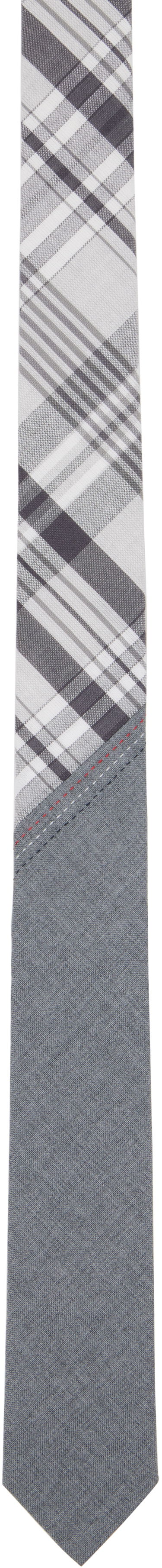 Šál Thom Browne Thom Browne Classic Bias Combo Madras Check Tie Šedá | MNL038C-F0808, 0