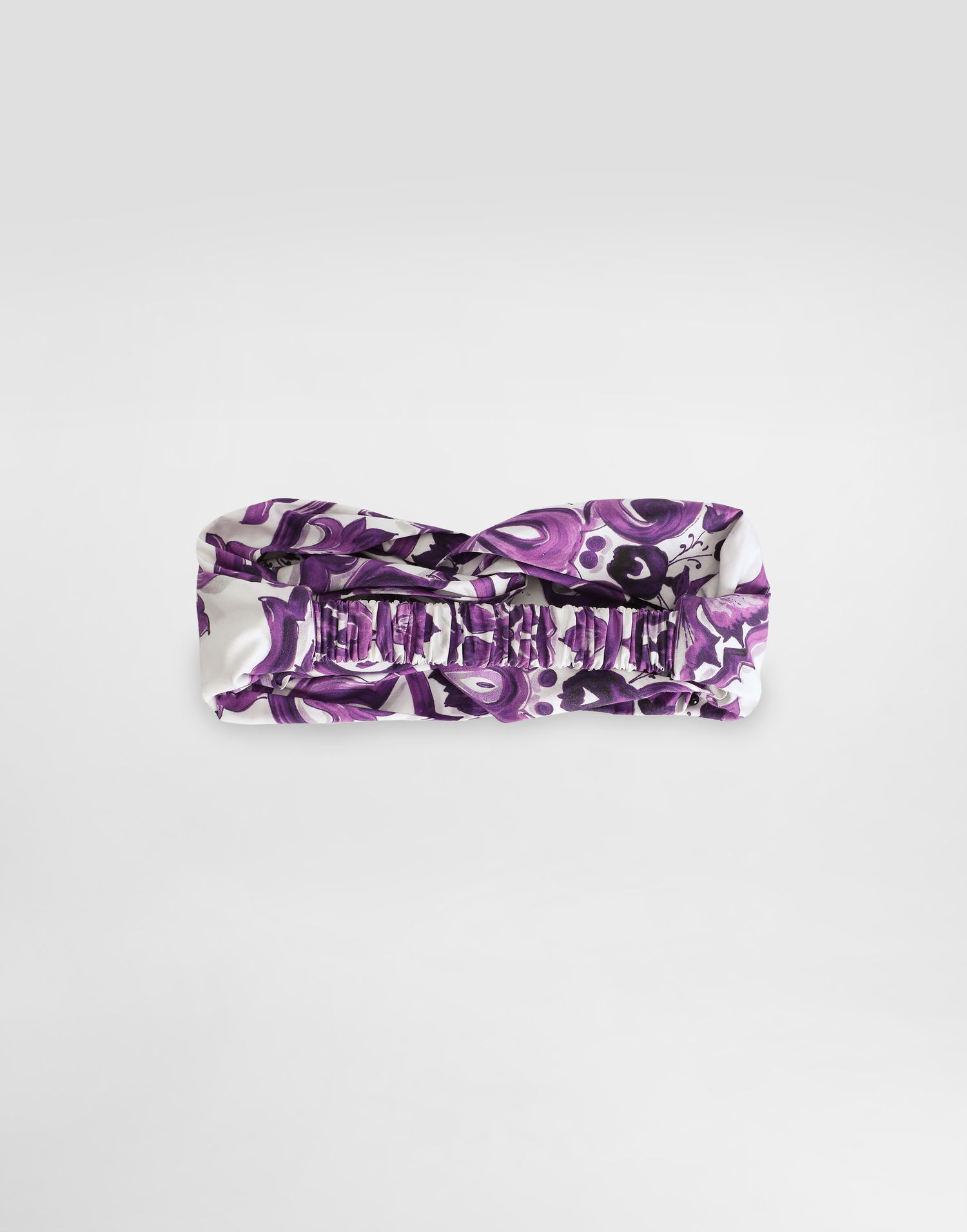 Doplnky Dolce & Gabbana Dolce & Gabbana Majolica Print Poplin Twist Headband Fialová | LB5H09G7EW9I23TN, 1