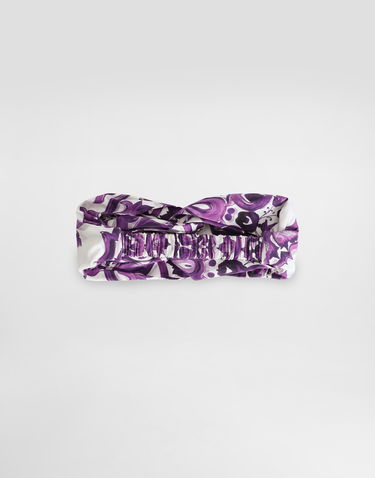 Doplnky Dolce & Gabbana Dolce & Gabbana Majolica Print Poplin Twist Headband Fialová | LB5H09G7EW9I23TN, 1