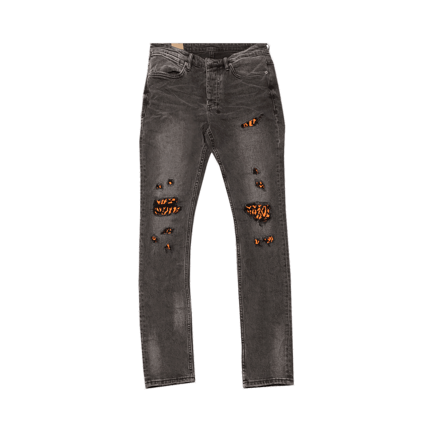 Džínsy Ksubi Van Winkle Angst Distressed Denim Jeans with Orange Patches Šedá | 5000007253, 0