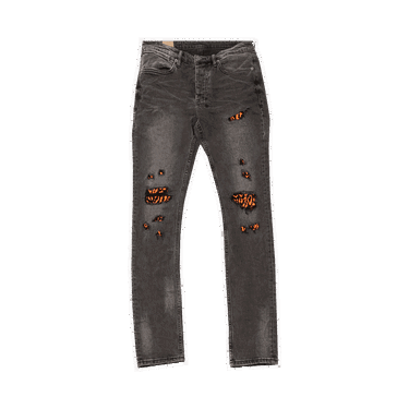Džínsy Ksubi Van Winkle Angst Distressed Denim Jeans with Orange Patches Šedá | 5000007253, 0