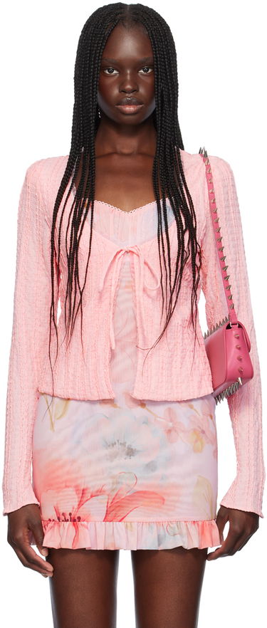 Šaty GUIZIO Guizio Holly Tie-Front Cardigan Ružová | P24701K064, 0