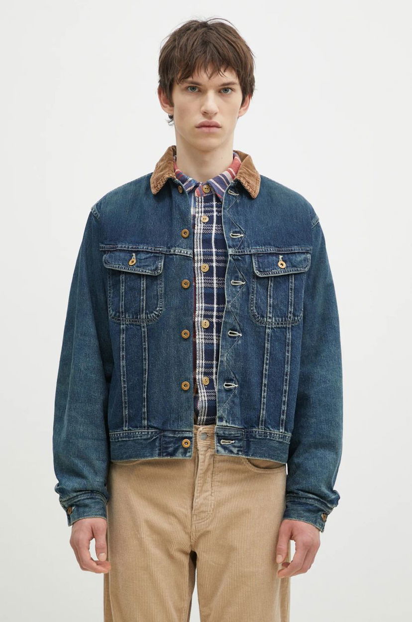 Bomber bunda Human Made Blanket Lined Denim Work Jacket Modrá | HM28JK010