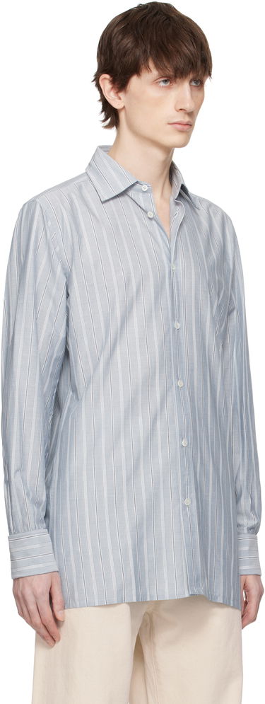 Košeľa Maison Margiela Maison Margiela Striped Long-Sleeved Shirt Modrá | S50DT0048 M35281, 1