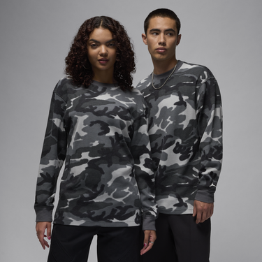Tričko Jordan T-Shirt Long Sleeve Camo Print Čierna | FV7442-010, 4