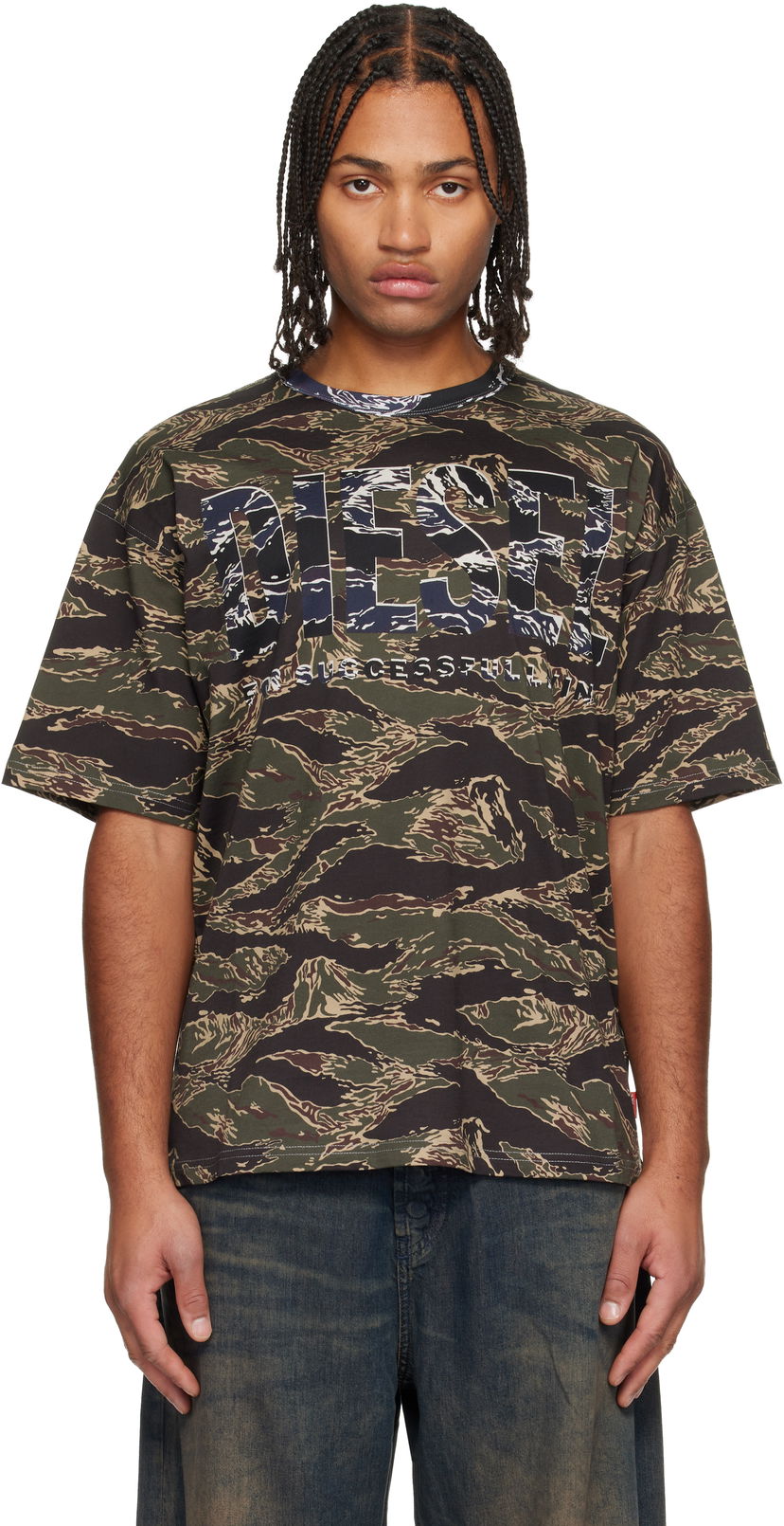Tričko Diesel Tiger Stripe Camouflage Graphic T-Shirt Rôznofarebný | A19343-0AJFJ-51FA