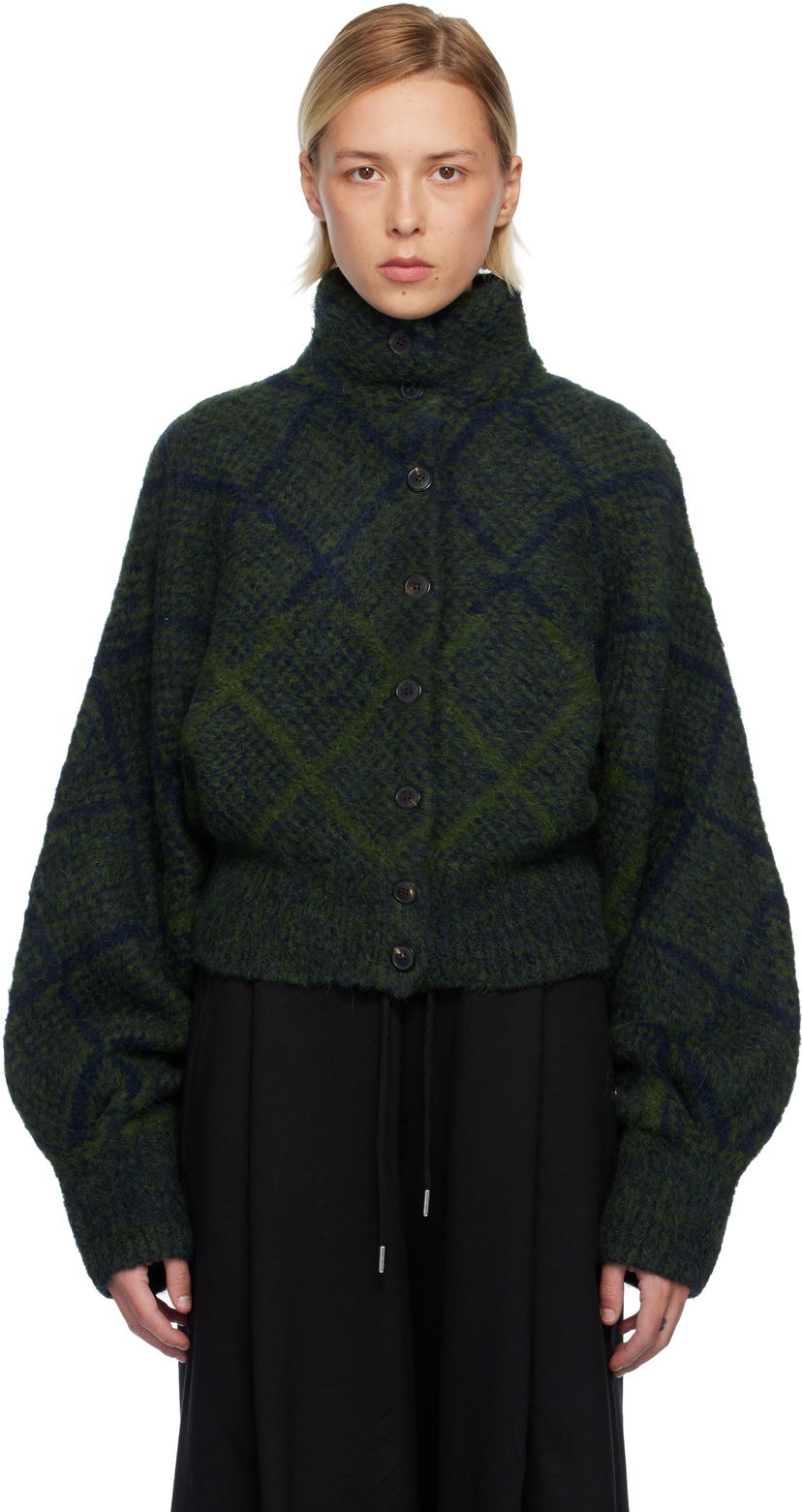 Sveter Dries Van Noten Dries Van Noten Plaid Dolman Sleeves Turtleneck Cardigan Rôznofarebný | 252-011228-2709
