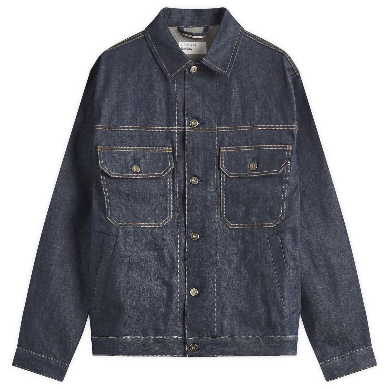 Bunda Universal Works Universal Works Trucker Denim Jacket, Size Medium Modrá | 109-IND, 1