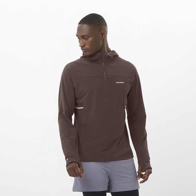 Mikina Salomon Sense Aero Hybrid Hoodie Hnedá | LC2429500, 0