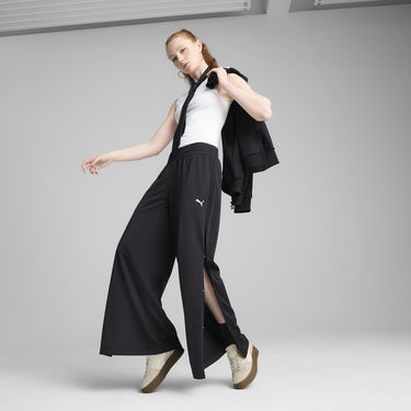 Tepláky Puma WARDROBE ESS Snap Button Wide-Leg Pants Čierna | 629804_01, 2