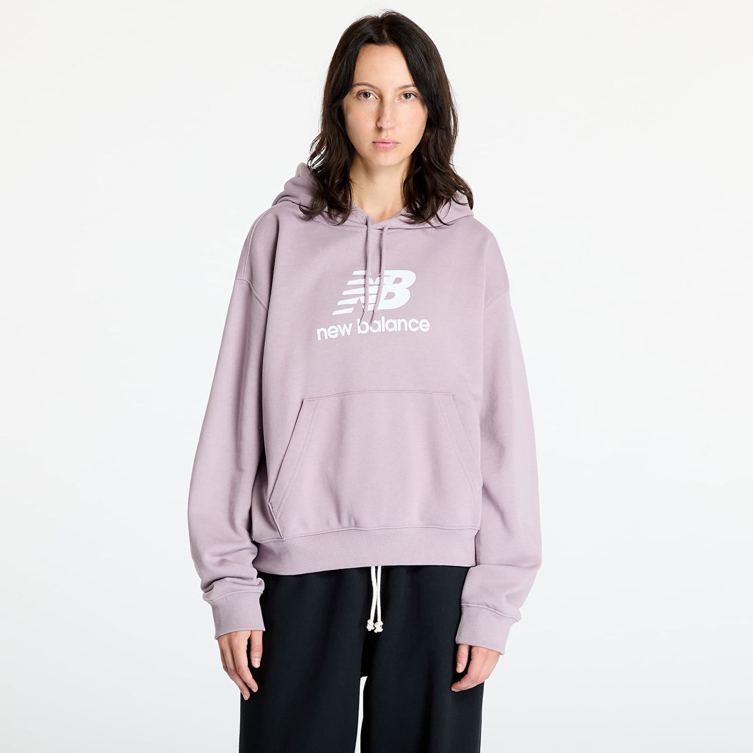 Mikina New Balance Sport Essentials French Terry Logo Hoodie Ice Wine Fialová | WT41504ICW, 0