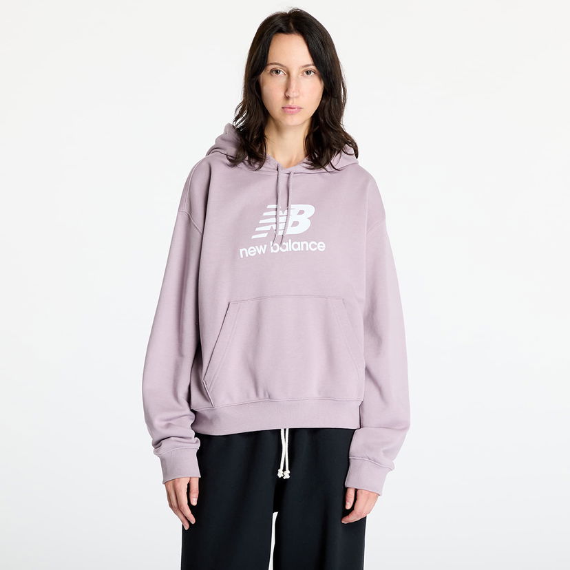 Mikina New Balance Sport Essentials French Terry Logo Hoodie Ice Wine Fialová | WT41504ICW