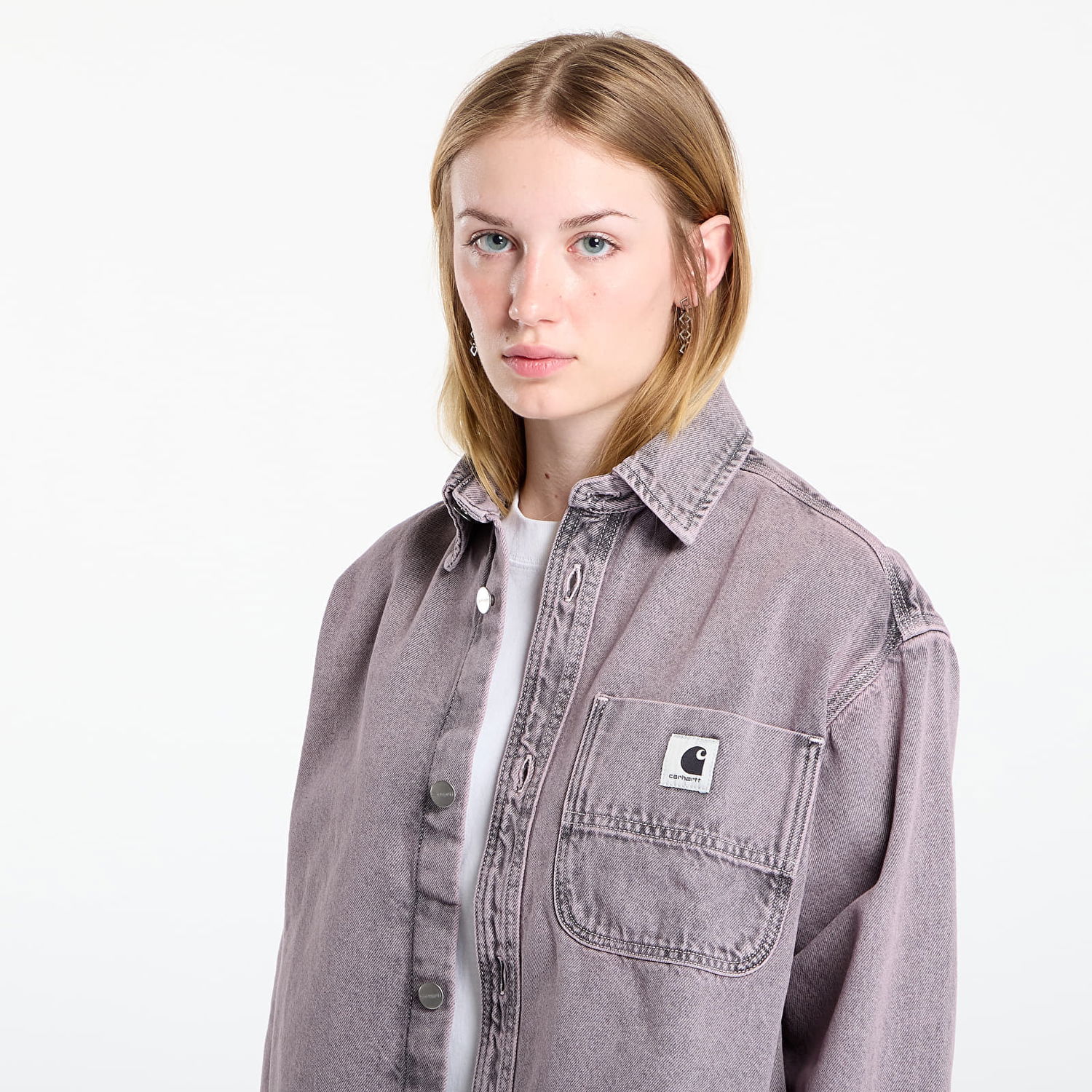 Košeľa Carhartt WIP Georgia Cropped Garment Dyed Shirt Jac Fialová | I035823.2W6GD, 1