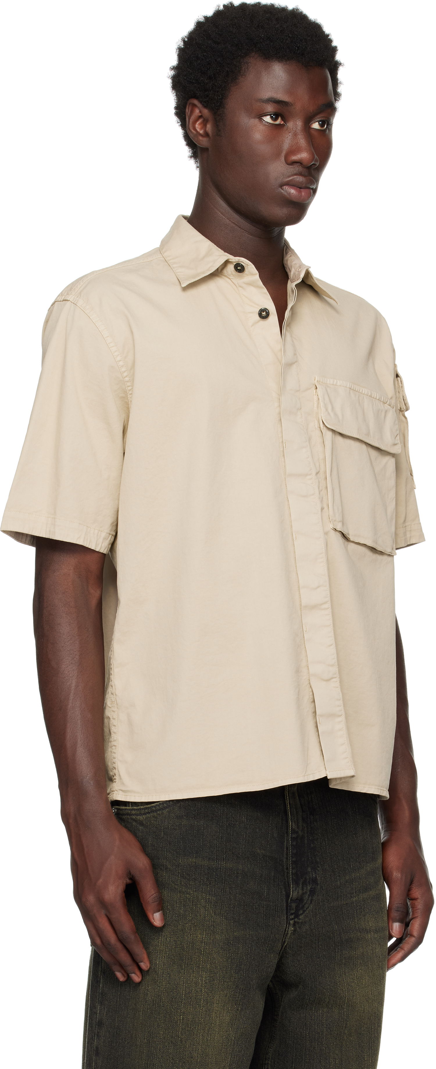 Košeľa Stone Island Supima Cotton Twill Stretch-TC Shirt Béžová | K2S15 1100007 S0010, 1