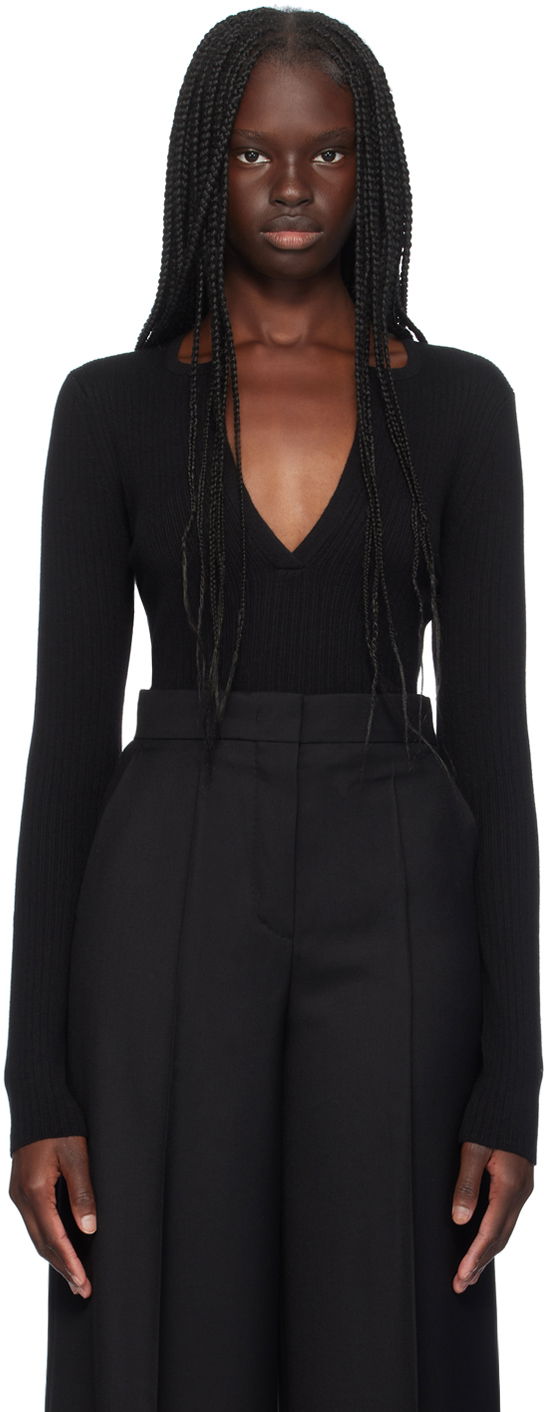 Body Max Mara Max Mara Urlo Ribbed Knit Sweater Čierna | 2421366111600, 0