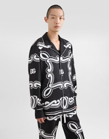 Košeľa Dolce & Gabbana Silk Shirt with Bandana Print Čierna | G5IF1THI1WFHN9RA, 3