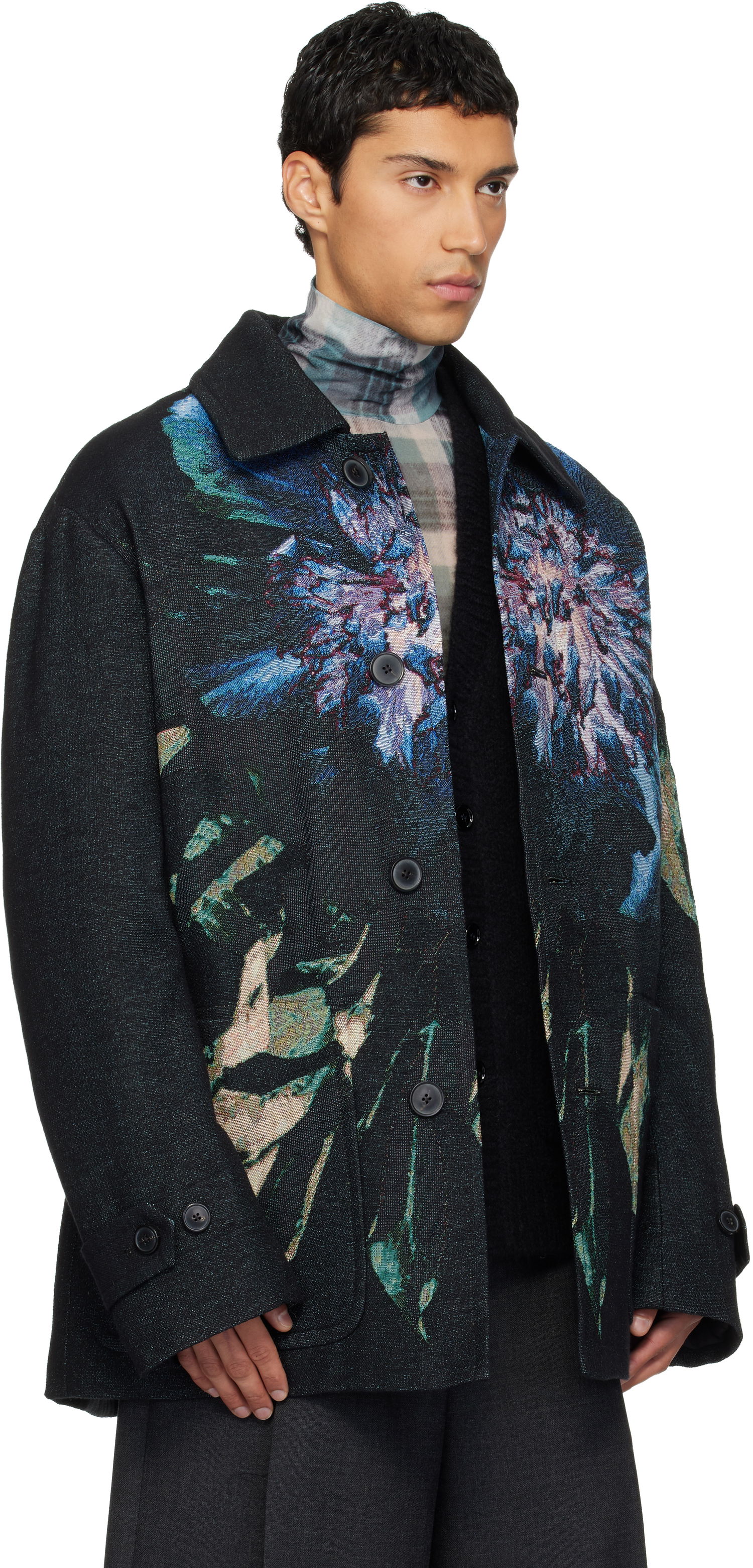 Kabáty Dries Van Noten Dries Van Noten Floral Jacquard Coat Rôznofarebný | 252-020238-2137, 1